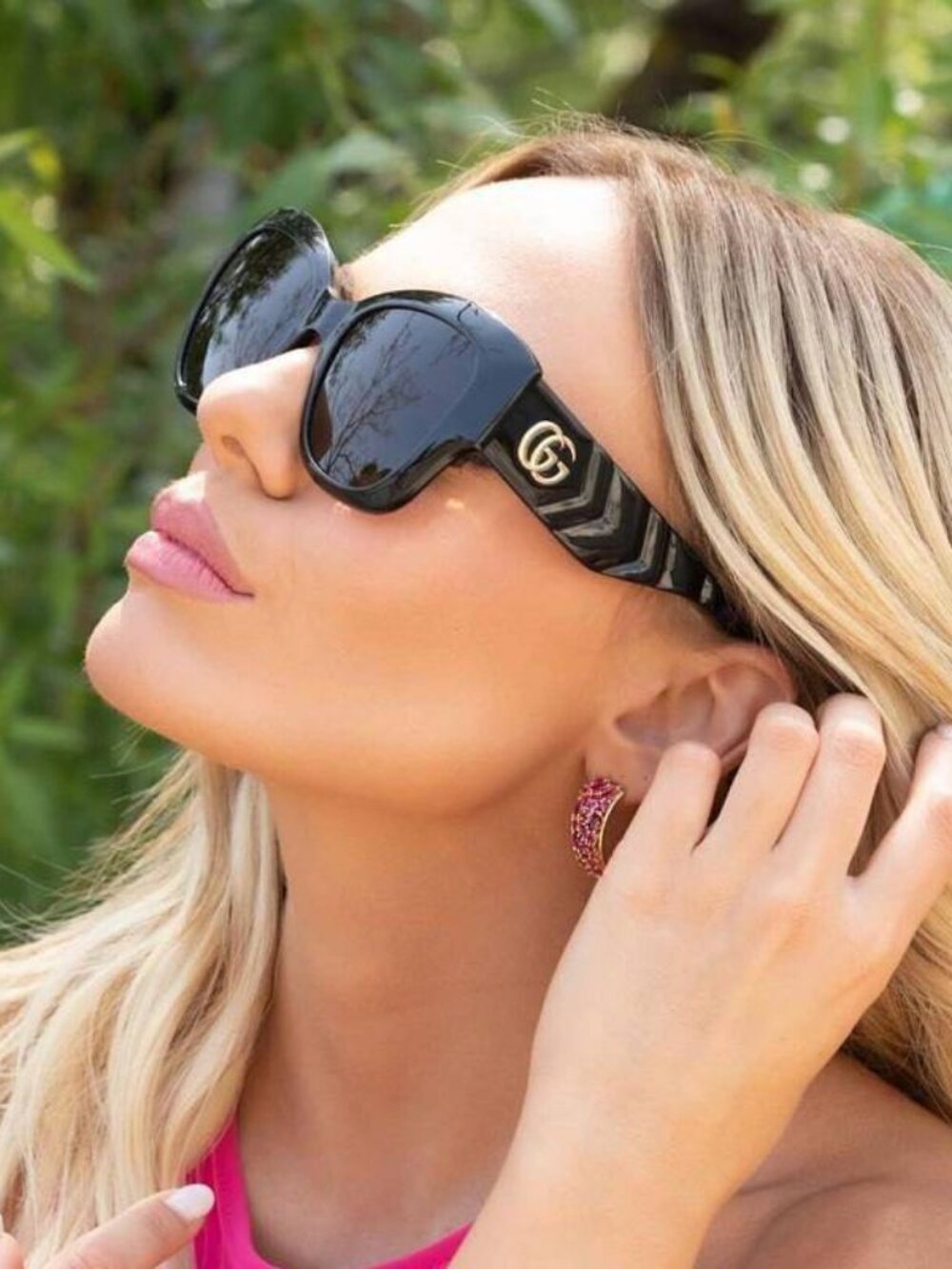 Gucci GG0808S 001 Cat Eye Sunglasses - Black / Grey - Picture 5 of 14
